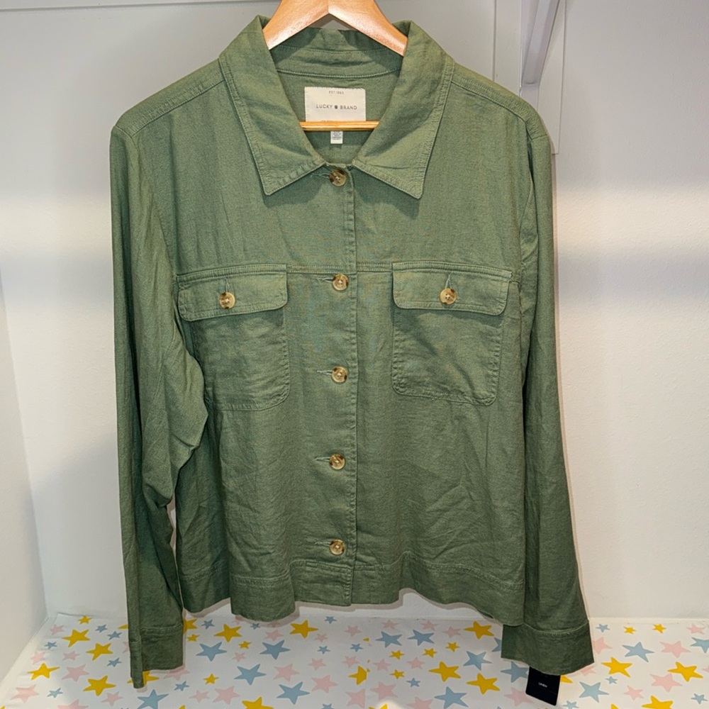 Lucky Brand Sage Green Button-Up Shirt